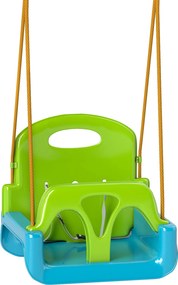 Outsunny Baloiço Infantil 3 em 1 com Cordas Ajustáveis, Encosto Removível, Barra em T e Cinto de Segurança Verde Escuro | Aosom Portugal