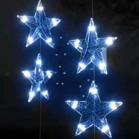 Cortina de iluminação c/ estrelas 500 luzes LED 8 funções azul
