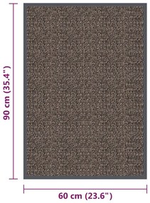 Tapete de entrada tufado 60x90 cm castanho-escuro