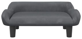 Cama para cães 70x40x24 cm veludo cinzento-escuro