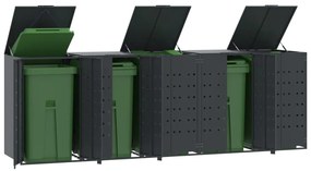 Abrigo para 5 caixotes do lixo 345x79x117 cm aço antracite