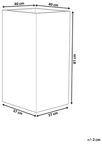 Vaso para plantas em pedra creme 40 x 40 x 81 cm GAZA Beliani