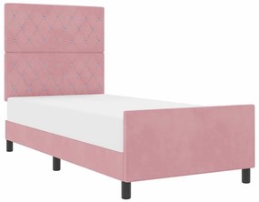 Cama vidaXL Rosa 90x190 cm Veludo
