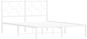 Estrutura de cama com cabeceira 140x200 cm metal branco