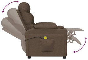 Poltrona de massagens reclinável tecido castanho