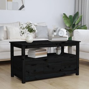 vidaXL Mesa de centro 102x49x55 cm pinho maciço preto