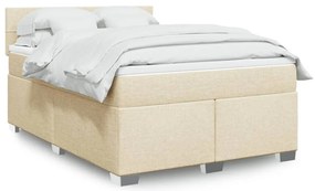 Cama com molas/colchão 160x200 cm tecido cor creme