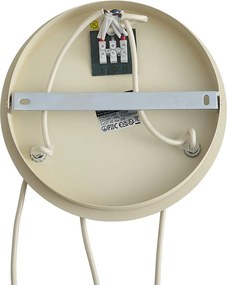 Candeeiro suspenso escandinavo bege com vidro branco redondo 3 luzes - Wisp