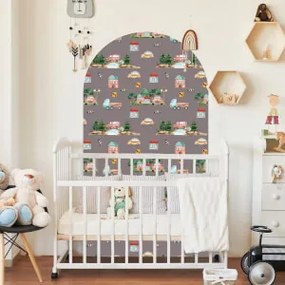 Papéis de parede autoadesivos – Casinhas e carros