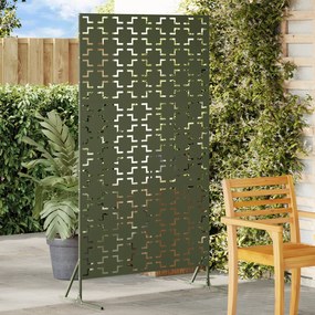 vidaXL Painel de Cerca de Metal Verde-Azeitona Grande Padrão