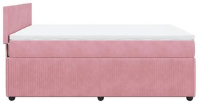 Cama com molas/colchão 140x200 cm veludo rosa