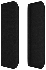 Cabeceira de cama c/ abas tecido 183x16x78/88 cm preto