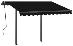 Toldo retrátil manual com postes 3x2,5 m antracite