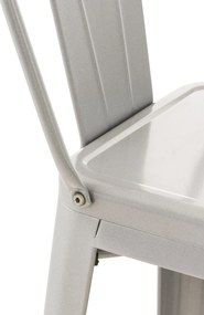Banco de bar Mason em metal 44 x 96 x 43 cm Prateado