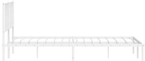 Estrutura de cama com cabeceira 193x203 cm metal branco