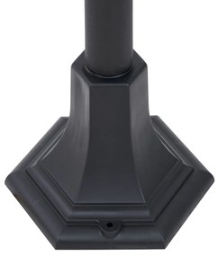 Poste de exterior clássico preto 122cm IP44 - New Haven Hammered