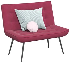 Banco 110x74x84 cm veludo vermelho tinto