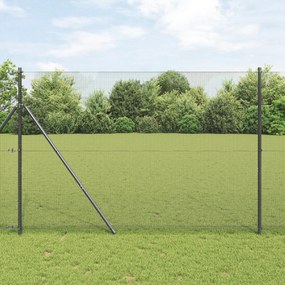 vidaXL Cerca de Fio Soldado com 7 Postes Cinza 1.5x10 m Aço