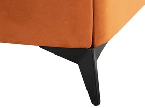 Cama de casal em veludo laranja 160 x 200 cm MELLE Beliani