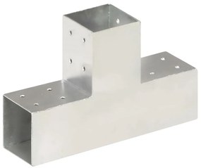 vidaXL Base para poste em forma de T 81x81 mm metal galvanizado