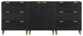 3 pcs aparadores derivados de madeira preto