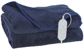 Manta Elétrica Grande Manta Térmica Sofá de Coralina com 10 Níveis de Temperatura e Temporizador 180x130 cm Azul