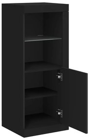 Aparador com luzes LED 41x37x100 cm preto