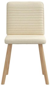 Cadeiras de jantar 4 pcs tecido cor creme