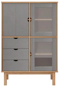 Armário alto OTTA 85x43x125 cm pinho maciço castanho/cinza