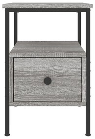 Mesa cabeceira 34x36x50 cm derivados de madeira cinzento sonoma