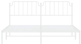 Estrutura de cama com cabeceira 183x213 cm metal branco