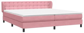Cama com molas/colchões 180x220 cm veludo rosa
