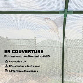 Estufa de jardim para legumes, 2 x 1 x 0,8 m, porta com fecho de correr, lona de PE, aço branco