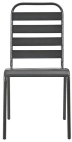 Cadeiras de jardim design ripado 4 pcs aço cinzento-escuro