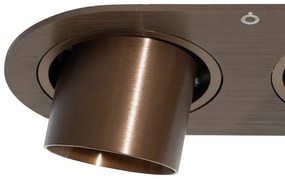 Conjunto de 6 focos embutidos bronze escuro GU10 35mm inclináveis 2-luzes - Installa Moderno
