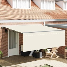 vidaXL Toldo Retrátil Creme 400 × 300 cm Poliéster e Alumínio