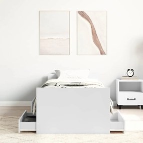 Estrutura de cama c/ painéis cabeceira e pés 90x200 cm branco