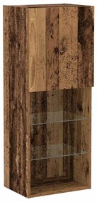 Estante para TV vidaXL com Luzes LED Madeira Antiga 40,5x30x102 cm