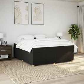 Cama com molas/colchão 180x200 cm tecido preto