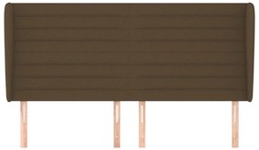 Cabeceira cama c/ abas tecido 163x23x118/128 cm castanho-escuro
