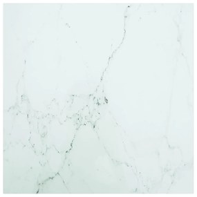 Tampo mesa 70x70 cm 6 mm vidro temperado design mármore branco