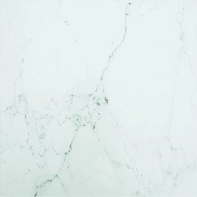 vidaXL Tampo mesa 70x70 cm 6 mm vidro temperado design mármore branco