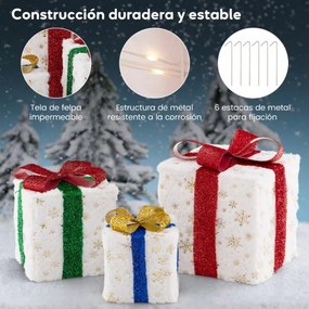 Decoração de caixas de presentes iluminada com 48 luzes quentes para festas de Natal multicolorido