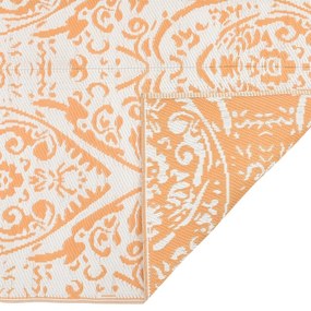 Tapete de exterior 80x250 cm ARAKIL PP laranja e branco