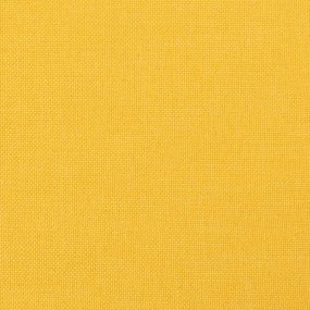 Apoio de pés 60x60x36 cm tecido amarelo mostarda