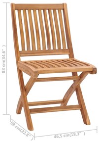 Cadeiras de jardim dobráveis c/ almofadões 4 pcs teca maciça