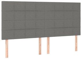 Estrutura de cama sem colchão 160x200 cm tecido cinzento-escuro