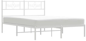 Estrutura de cama com cabeceira 150x200 cm metal branco