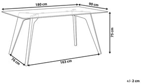Mesa de jantar com tampo de vidro 180 x 90 cm HUDSON Beliani
