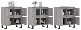 Aparadores 3 pcs madeira processada cinzento sonoma